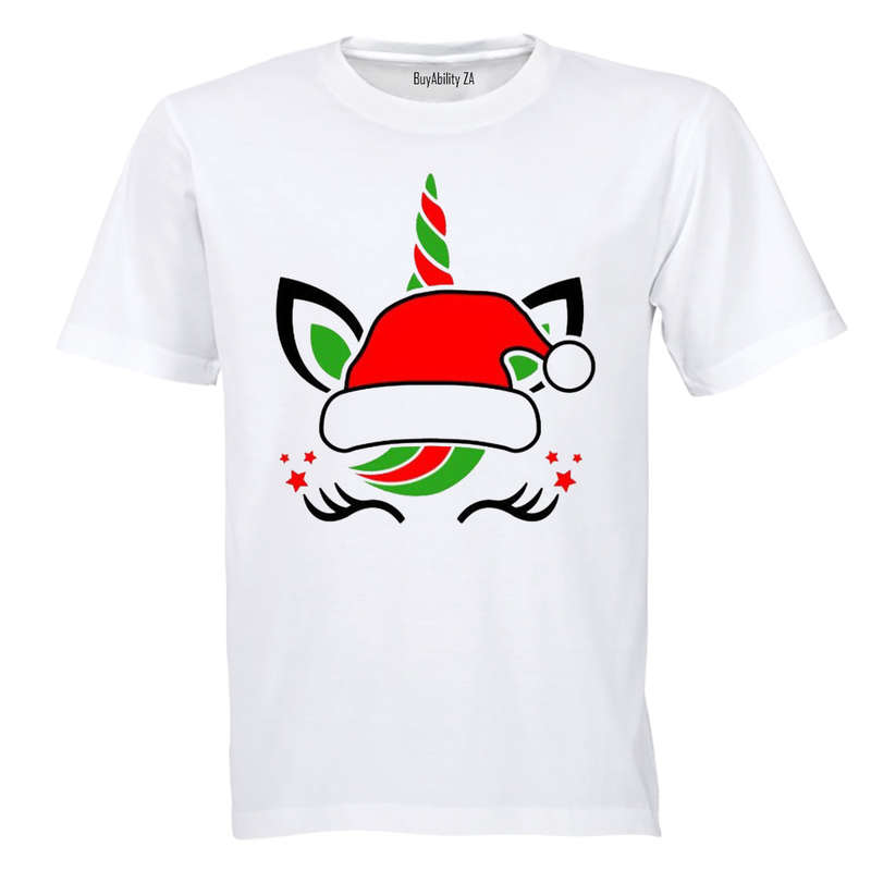 Christmas Hat Unicorn - Kids T-Shirt