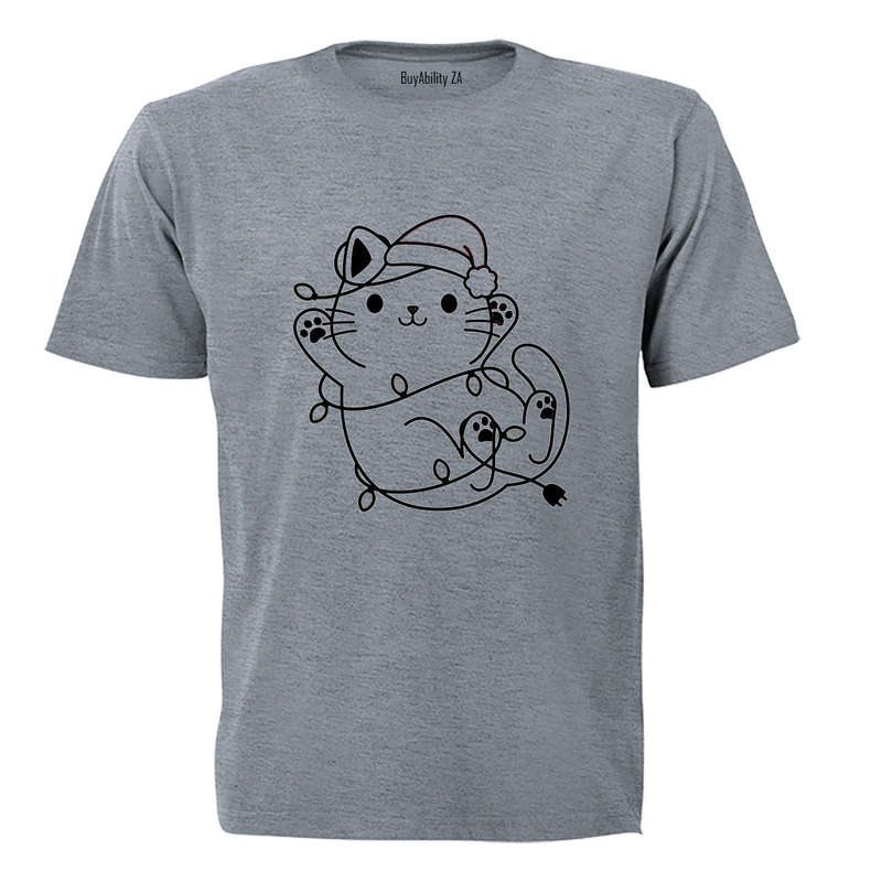 Christmas Lights Kitten - Kids T-Shirt