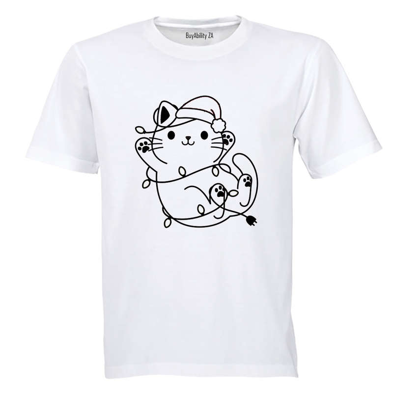 Christmas Lights Kitten - Kids T-Shirt