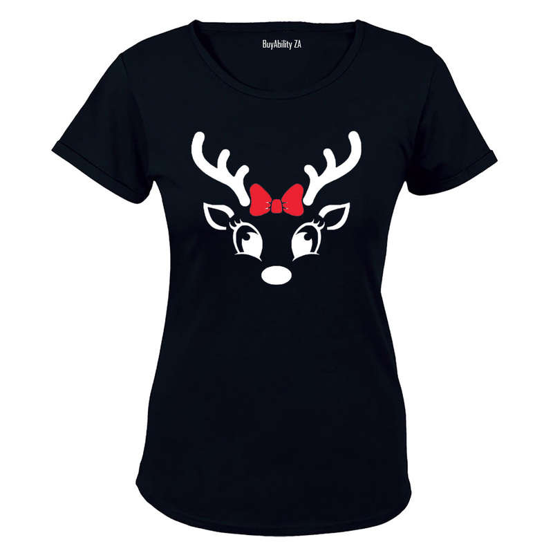 Christmas Reindeer - Bright Eyes - Ladies - T-Shirt