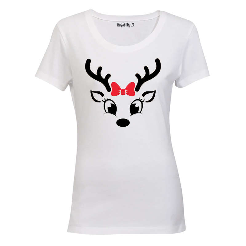 Christmas Reindeer - Bright Eyes - Ladies - T-Shirt