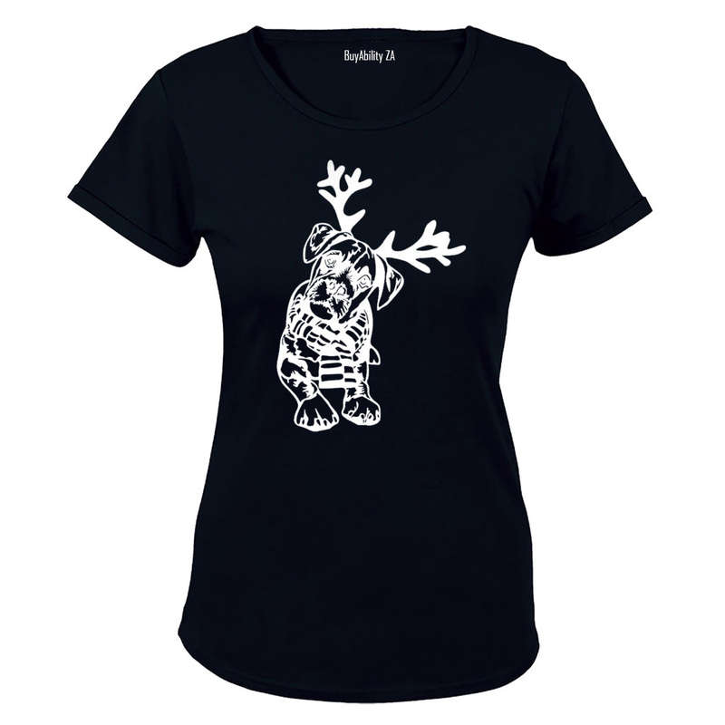 Christmas Reindeer Dog - Ladies - T-Shirt