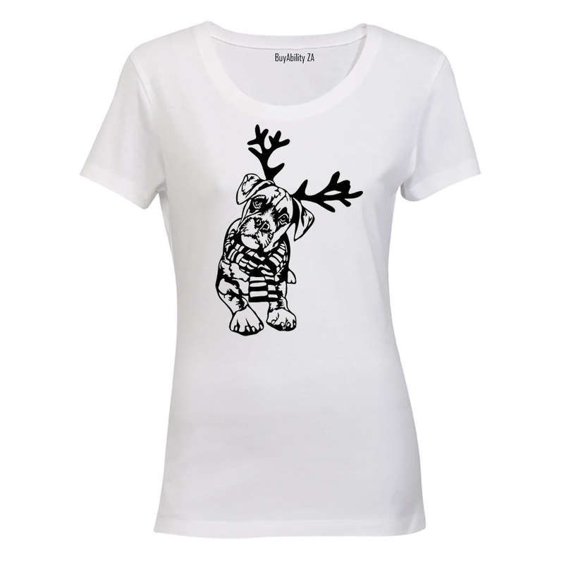 Christmas Reindeer Dog - Ladies - T-Shirt