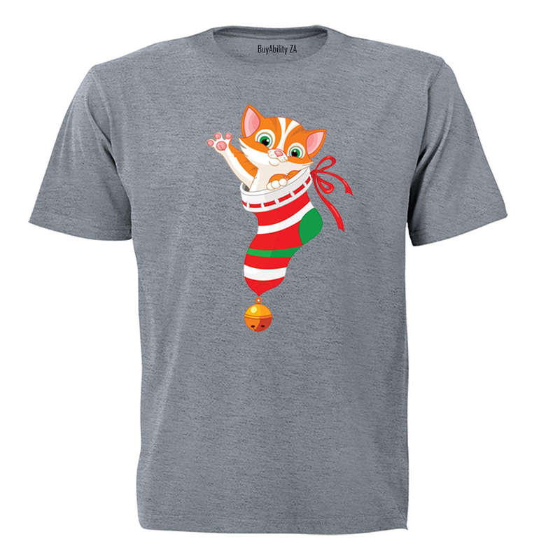 Christmas Stocking Kitten - Kids T-Shirt