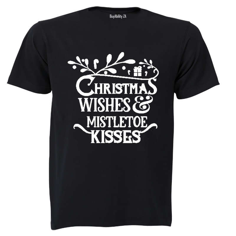 Christmas Wishes & Mistletoe Kisses - Kids T-Shirt