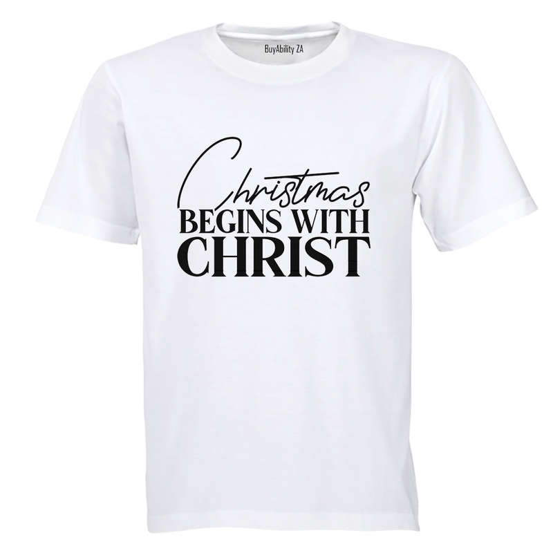 Christmas Begins With Christ - Adults - T-Shirt