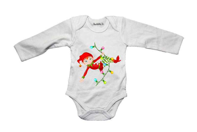 Christmas Lights Elf - Baby Grow