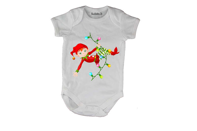 Christmas Lights Elf - Baby Grow