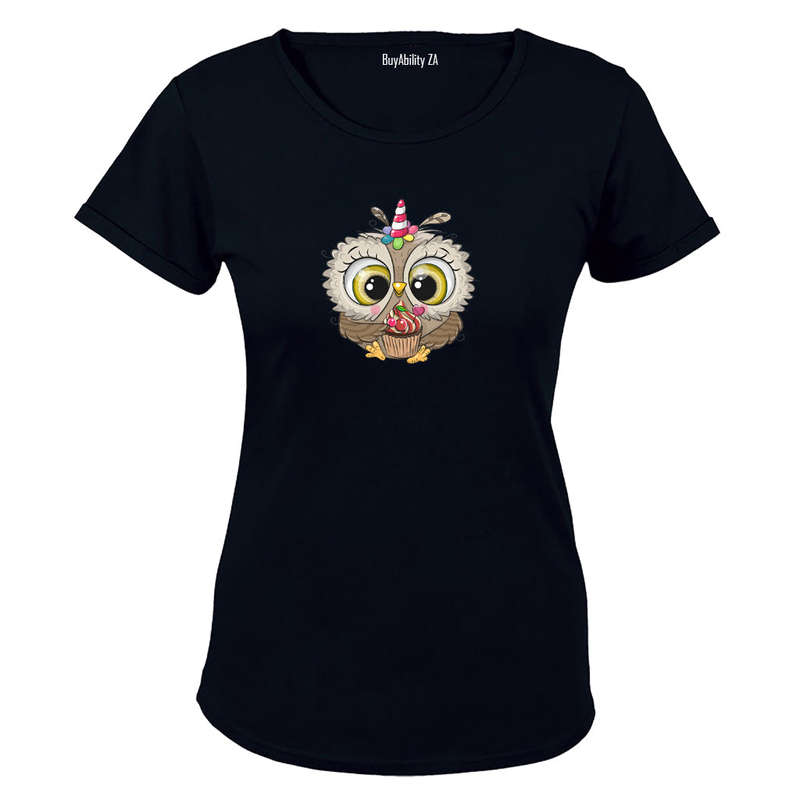 Cupcake Owl - Ladies - T-Shirt