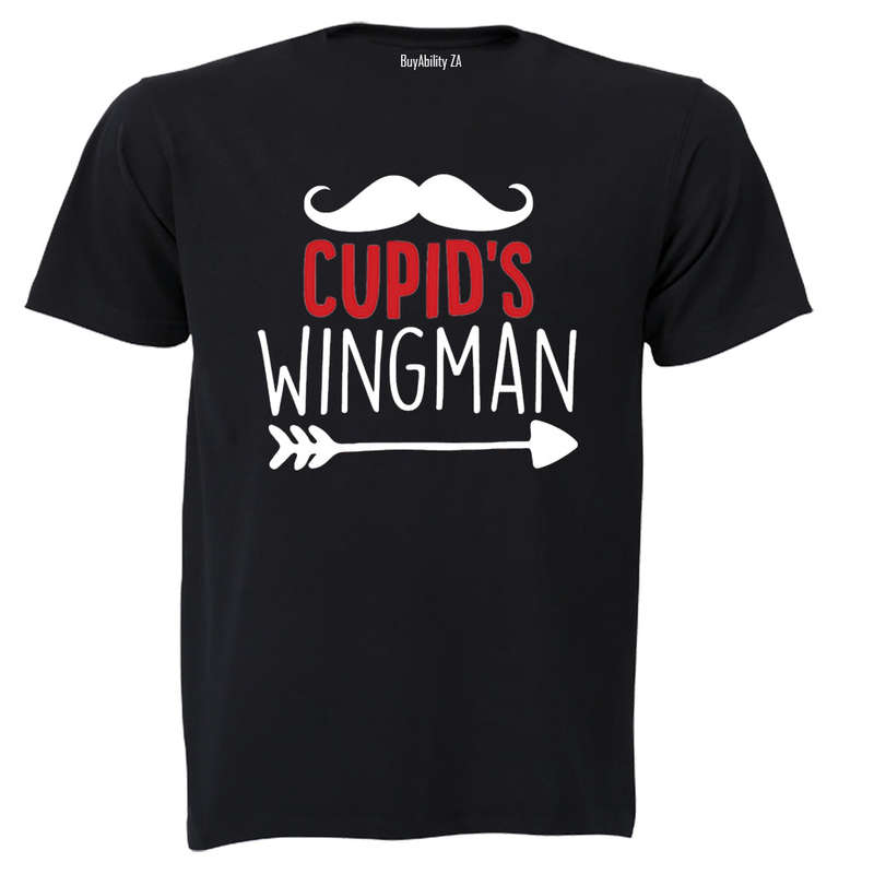 Cupid's Wingman, Mustache - Valentine - Kids T-Shirt