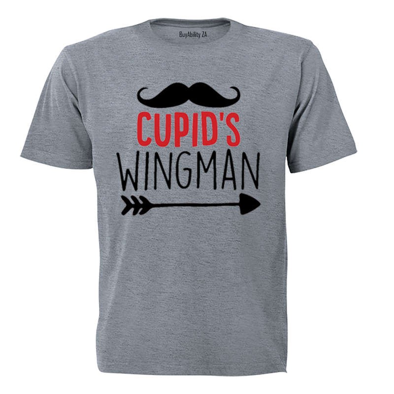 Cupid's Wingman, Mustache - Valentine - Kids T-Shirt