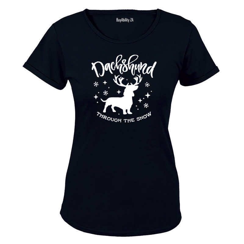 Dachshund Through the Snow - Christmas - Ladies - T-Shirt