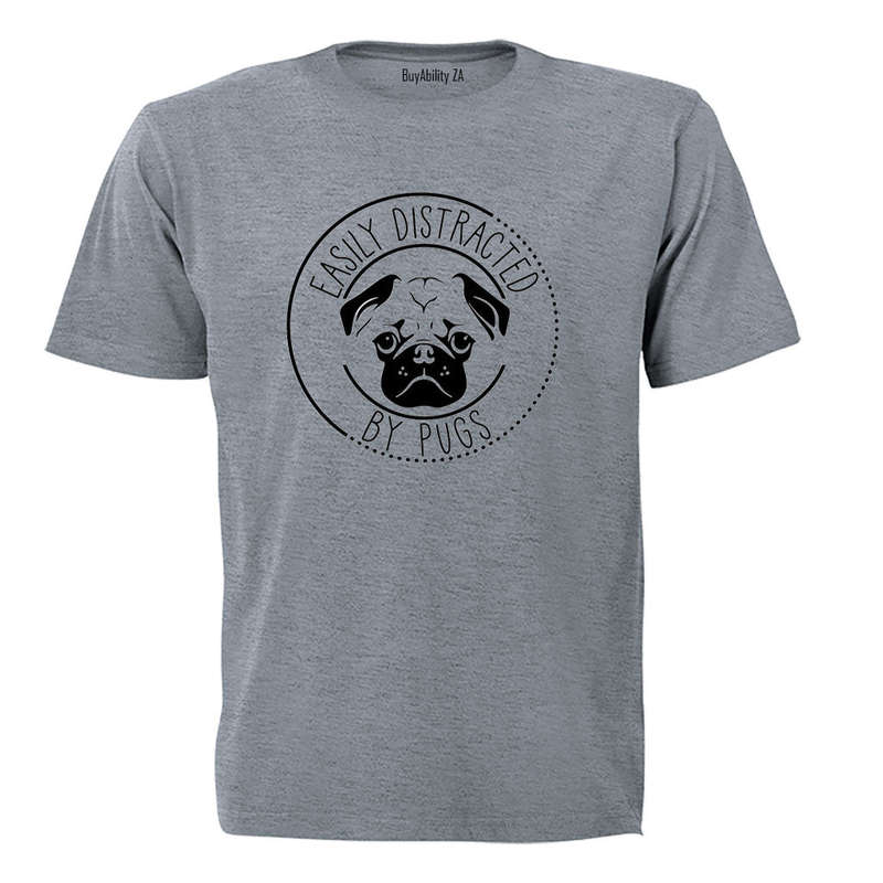 Distracted By Pugs - Adults - T-Shirt