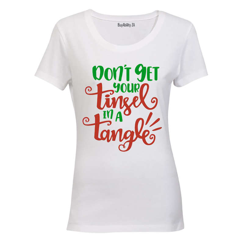Tinsel in a Tangle - Christmas - Ladies - T-Shirt