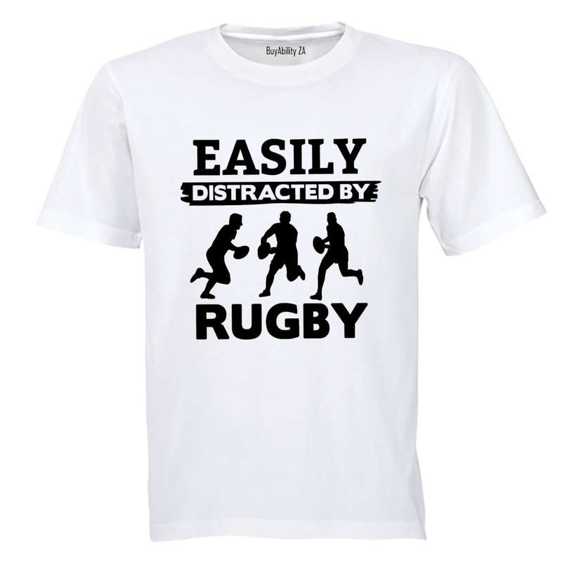 Easily Distracted by RUGBY - Adults - T-Shirt