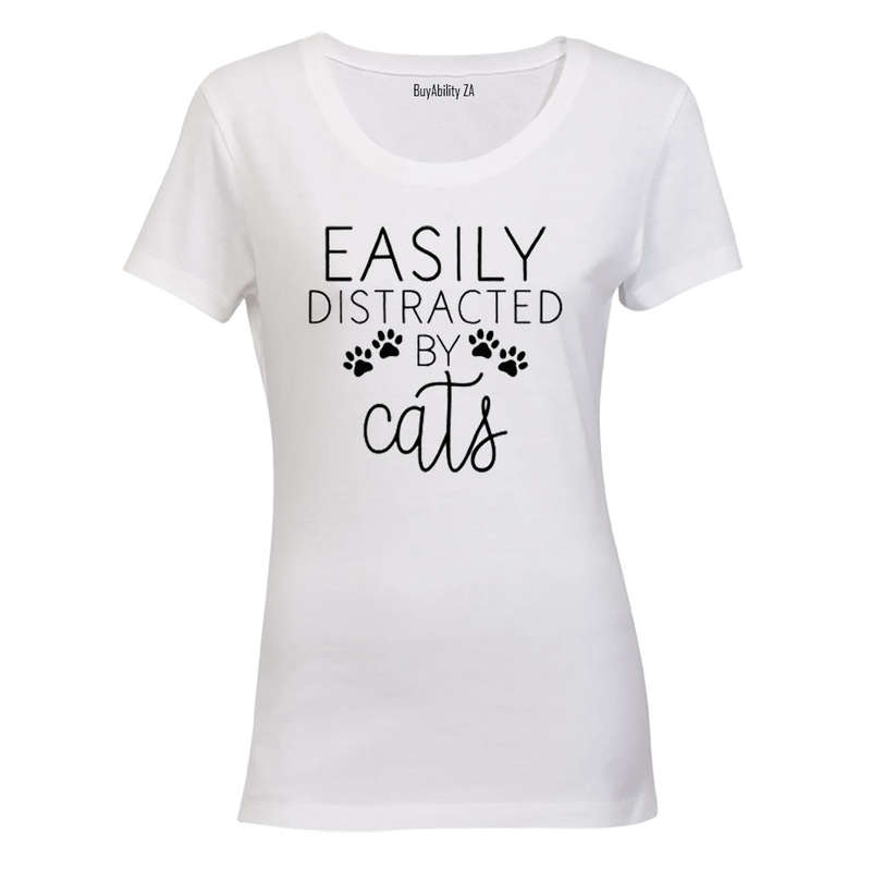 Easily Distracted by CATS - Ladies - T-Shirt