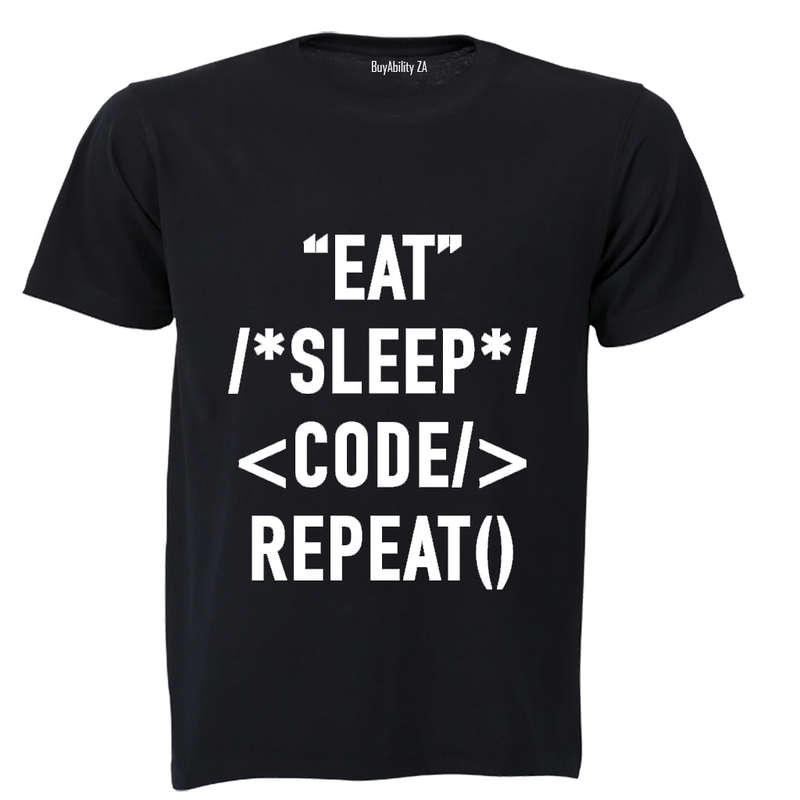 Eat - Sleep - Code - Repeat - Adults - T-Shirt
