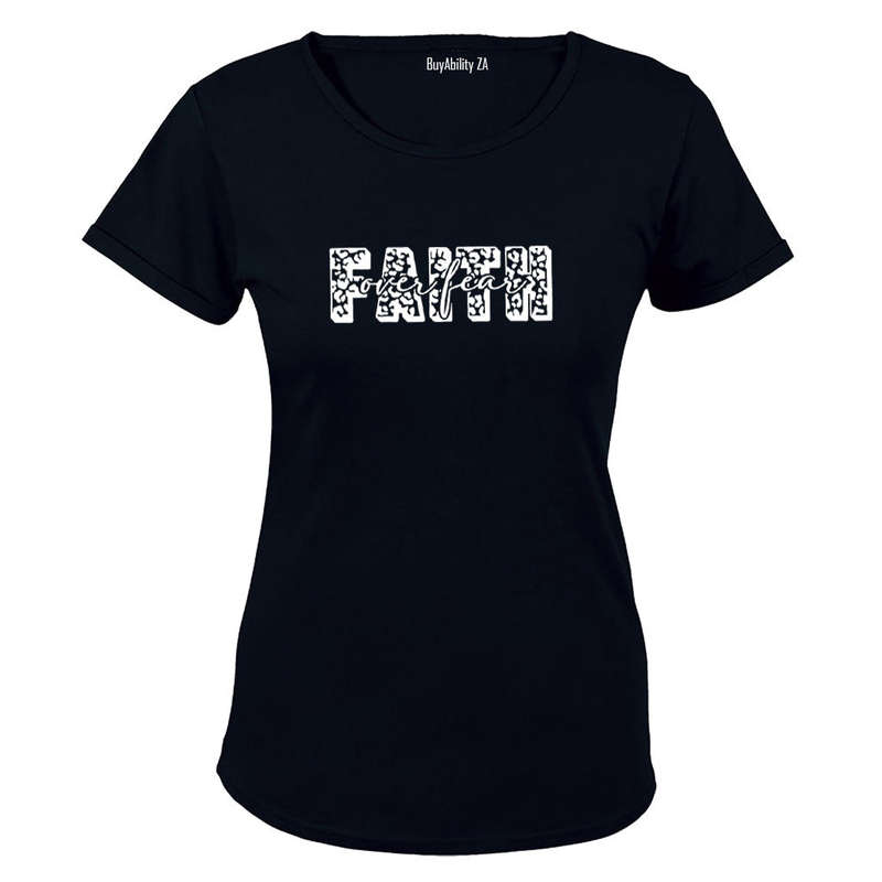 Faith Over Fear - Leopard Print - Ladies - T-Shirt