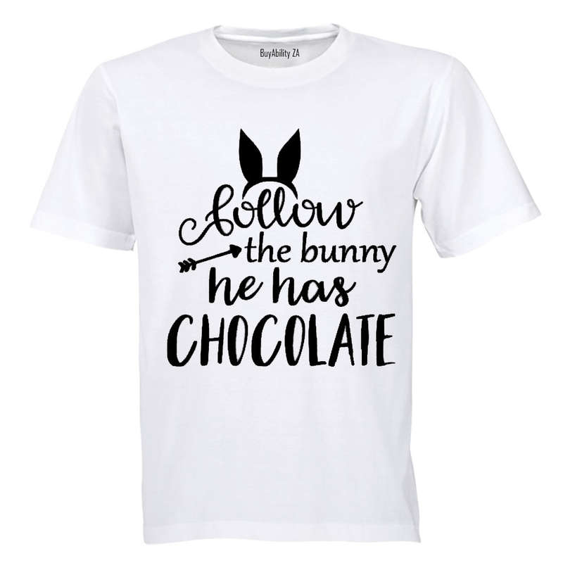 Follow The Bunny - He Has Chocolate! - Kids T-Shirt