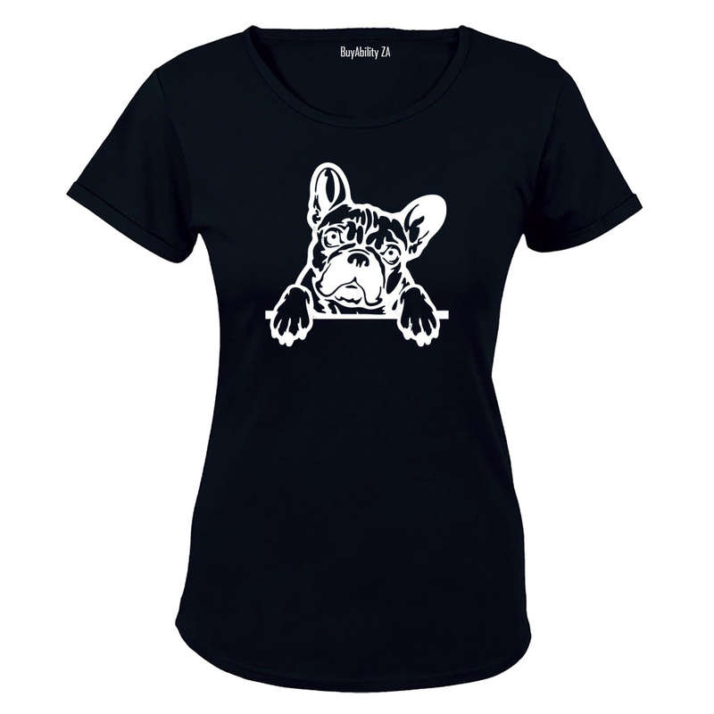 French Bulldog - Peeking - Ladies - T-Shirt