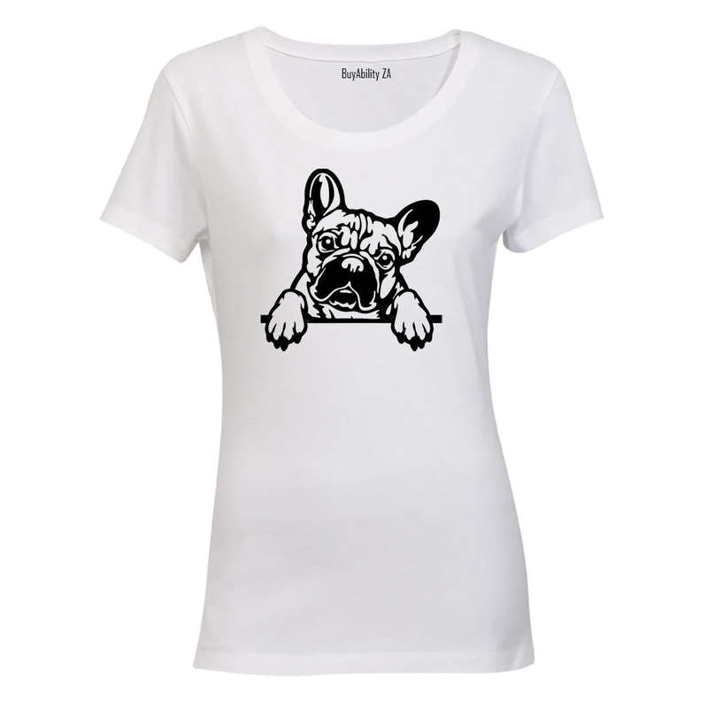 French Bulldog - Peeking - Ladies - T-Shirt
