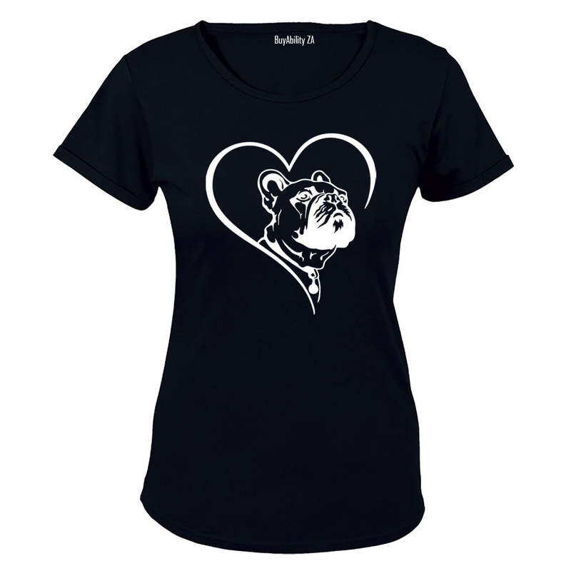 French Bulldog Heart - Ladies - T-Shirt