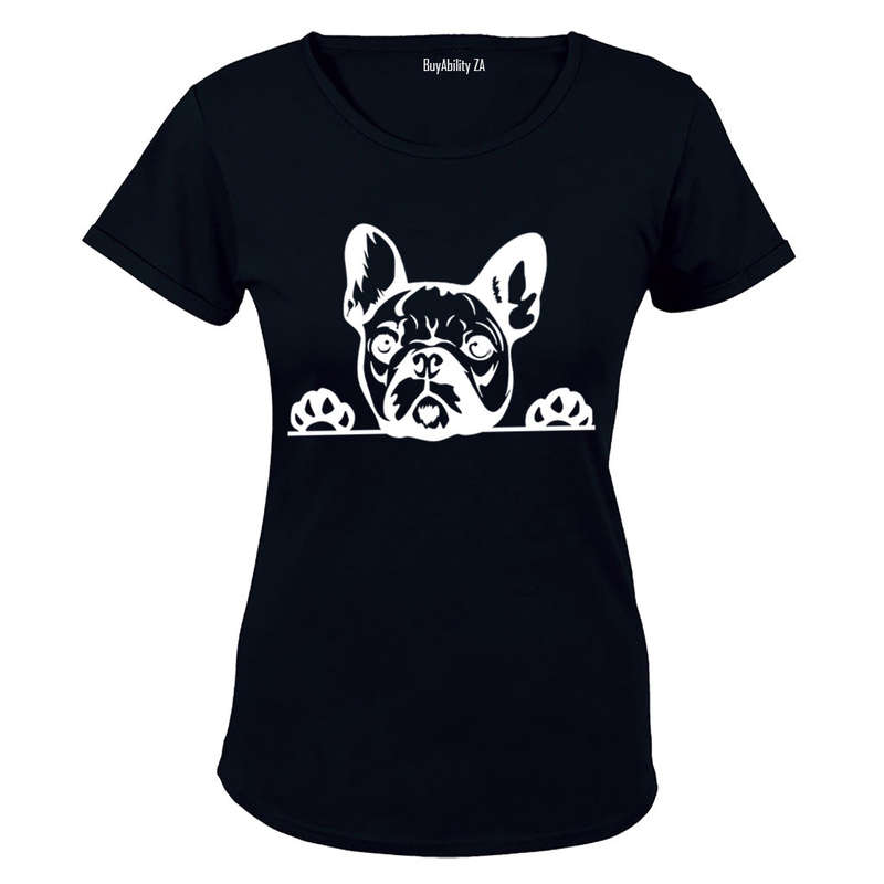 Peeking French Bulldog - Ladies - T-Shirt