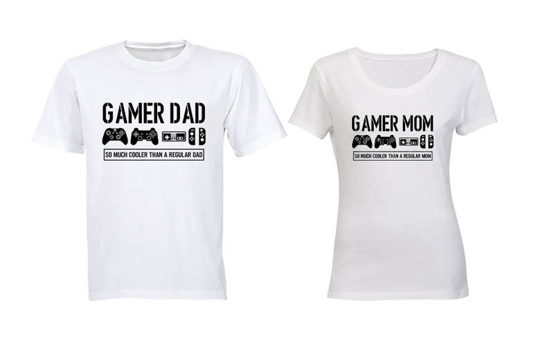 Gamer Dad & Mom - Cooler - Couples Tees