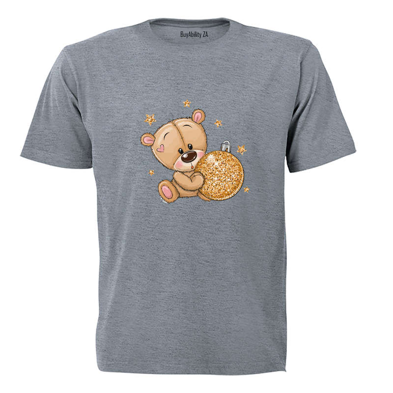Glitter Christmas Teddy & Bauble - Kids T-Shirt