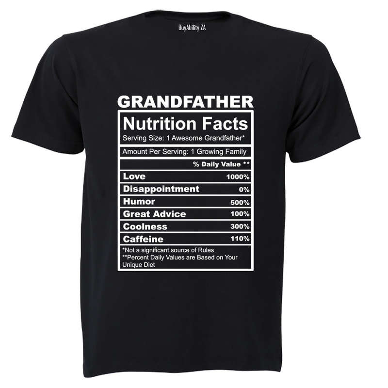 Grandfather Nutrition Facts - Adults - T-Shirt
