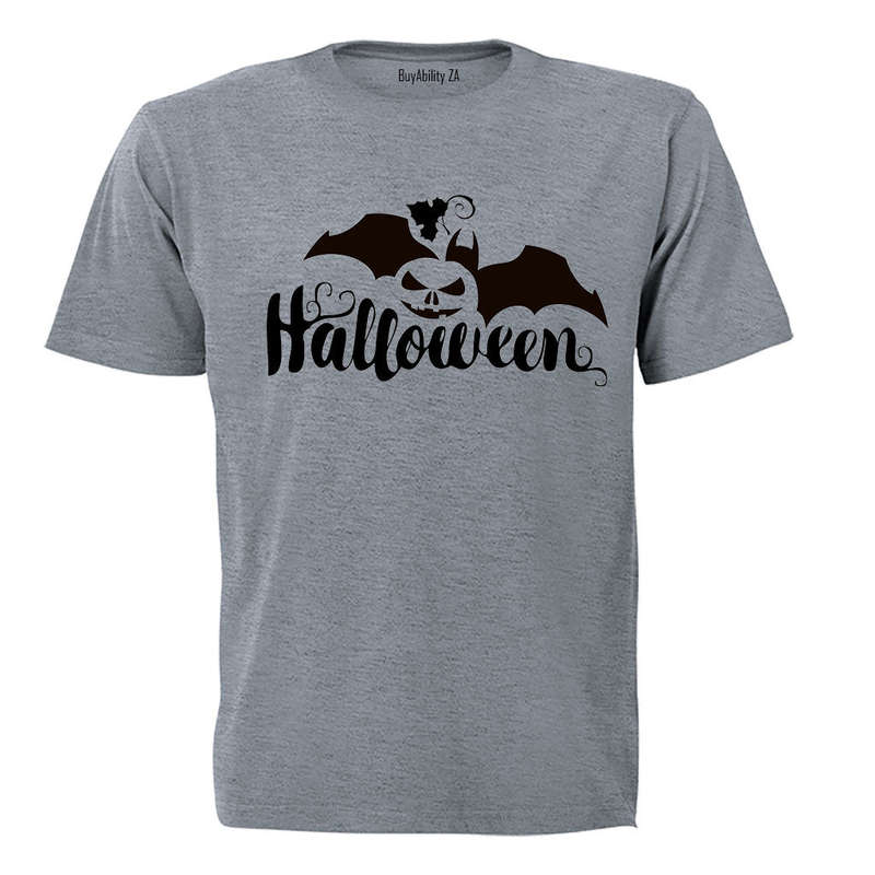 Halloween - Pumpkin & Bat - Adults - T-Shirt