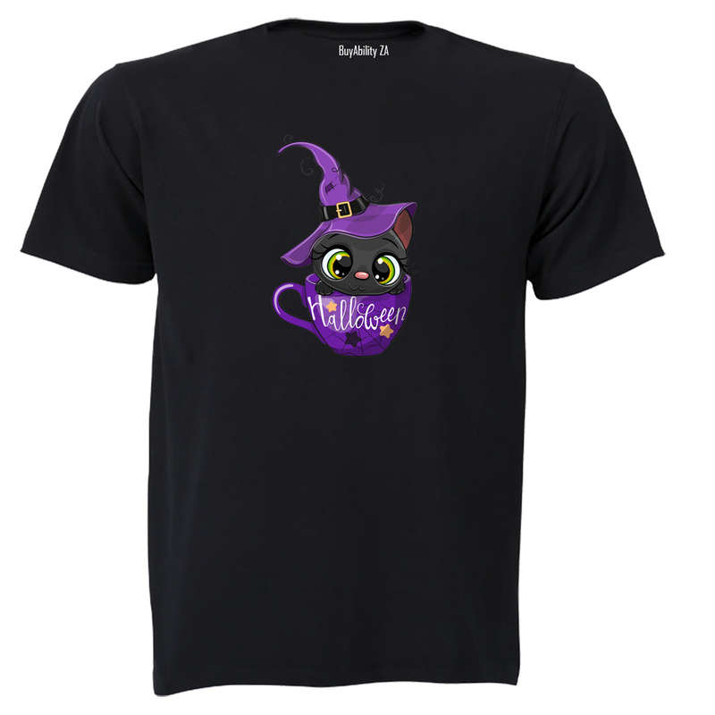 Kitten In A Cup - Halloween - Kids T-Shirt