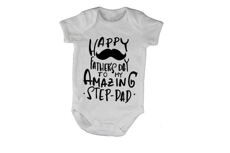 Happy Fathers Day - Amazing Step Dad - Baby Grow