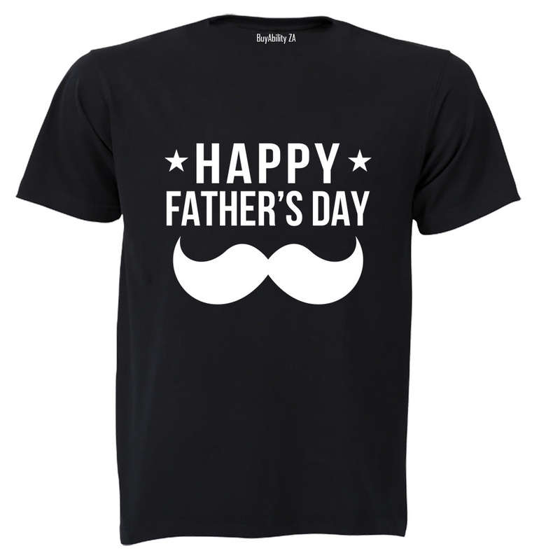 Happy Fathers Day - Mustache & Stars - Adults - T-Shirt