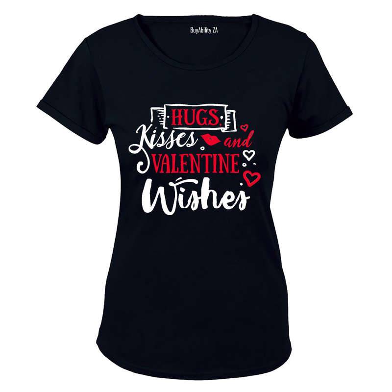 Hugs, Kisses & Valentine Wishes - Ladies - T-Shirt