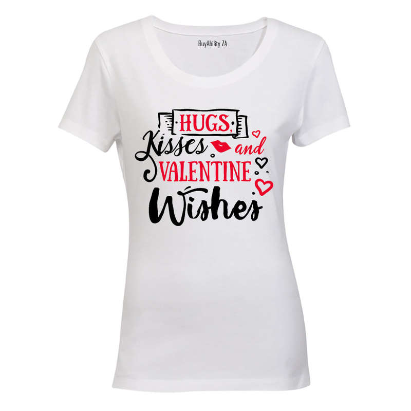 Hugs, Kisses & Valentine Wishes - Ladies - T-Shirt