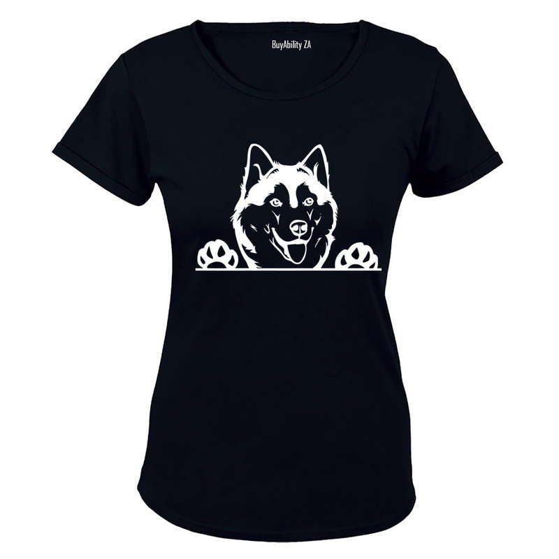 Husky Peeking - Ladies - T-Shirt