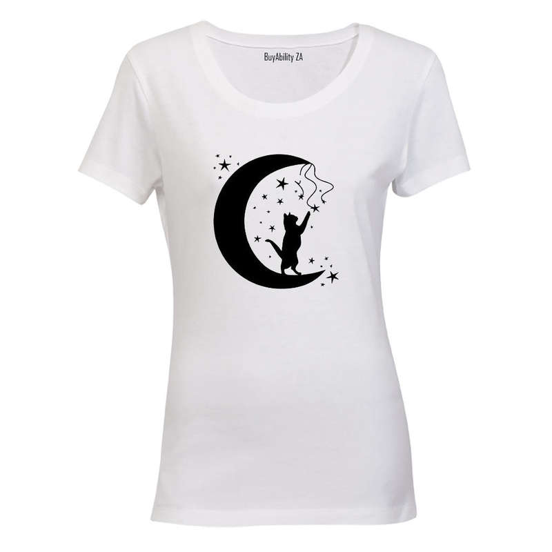 Kitten on the Moon - Ladies - T-Shirt
