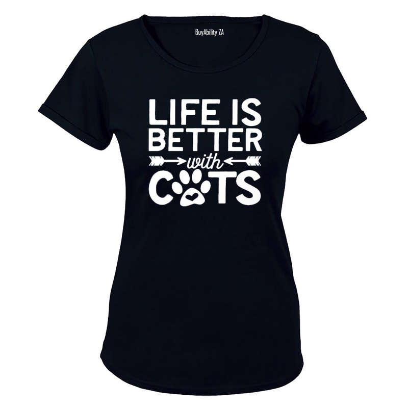 Life is Better with Cats - Ladies - T-Shirt