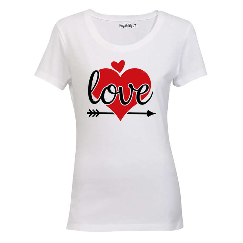 Love - Red & Black - Valentine Inspired - Ladies - T-Shirt