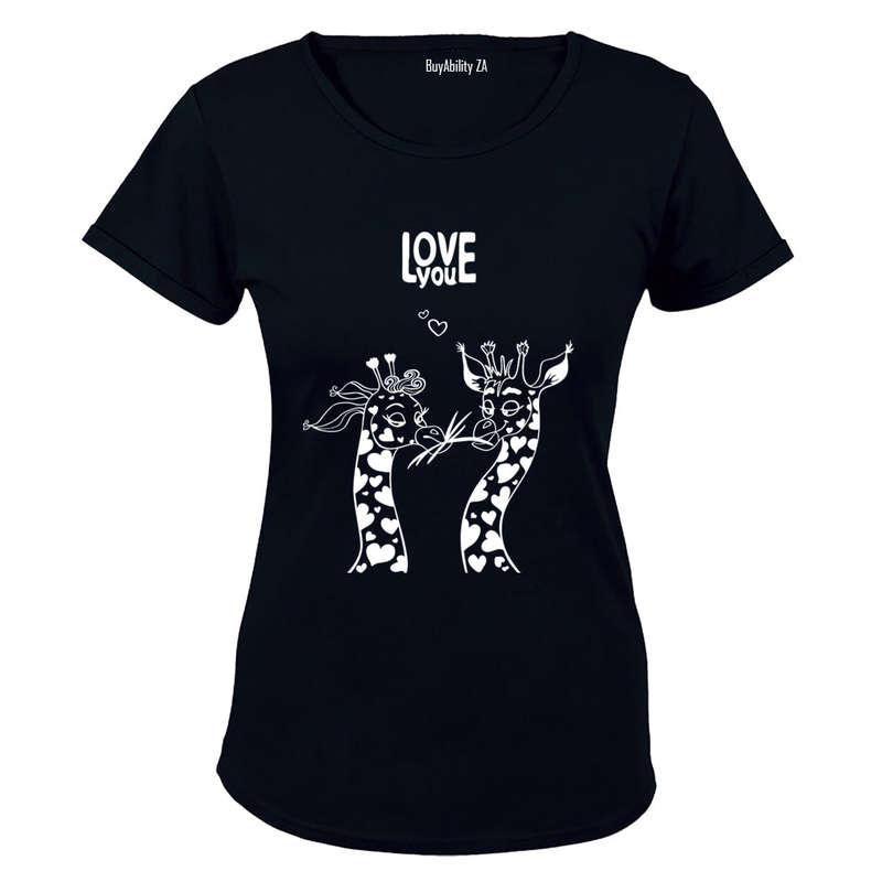 Love You - Giraffe - Valentine - Ladies - T-Shirt