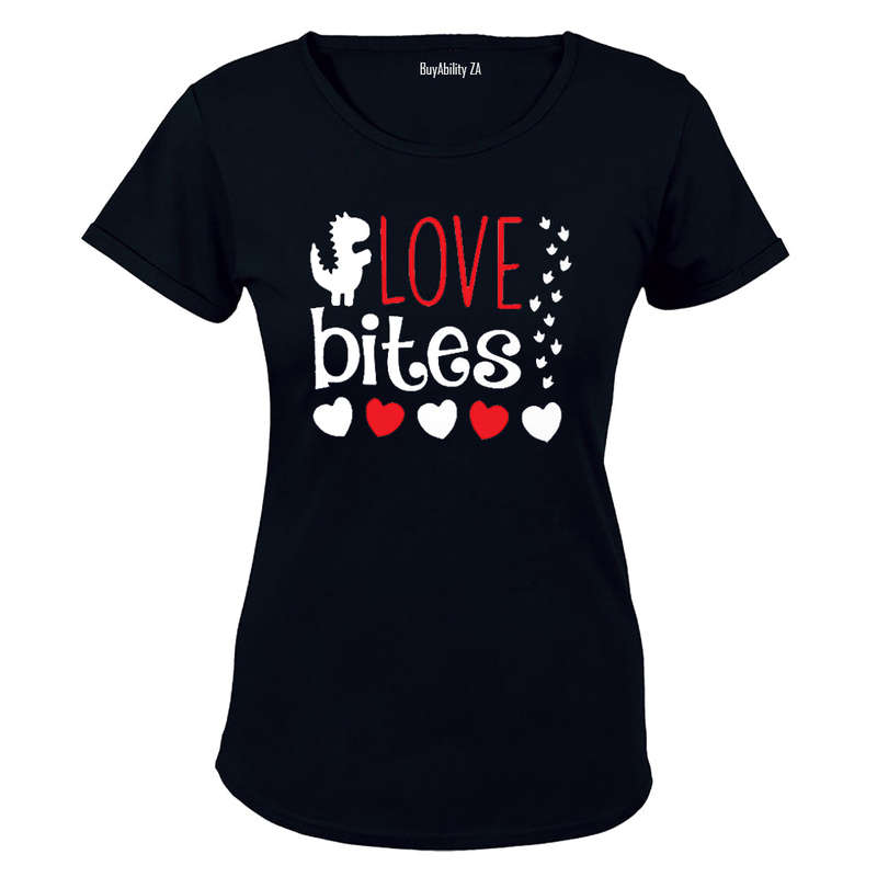 Love Bites - Dinosaur - Valentine Inspired - Ladies - T-Shirt