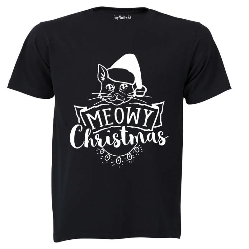 Meowy Christmas Cat - Kids T-Shirt