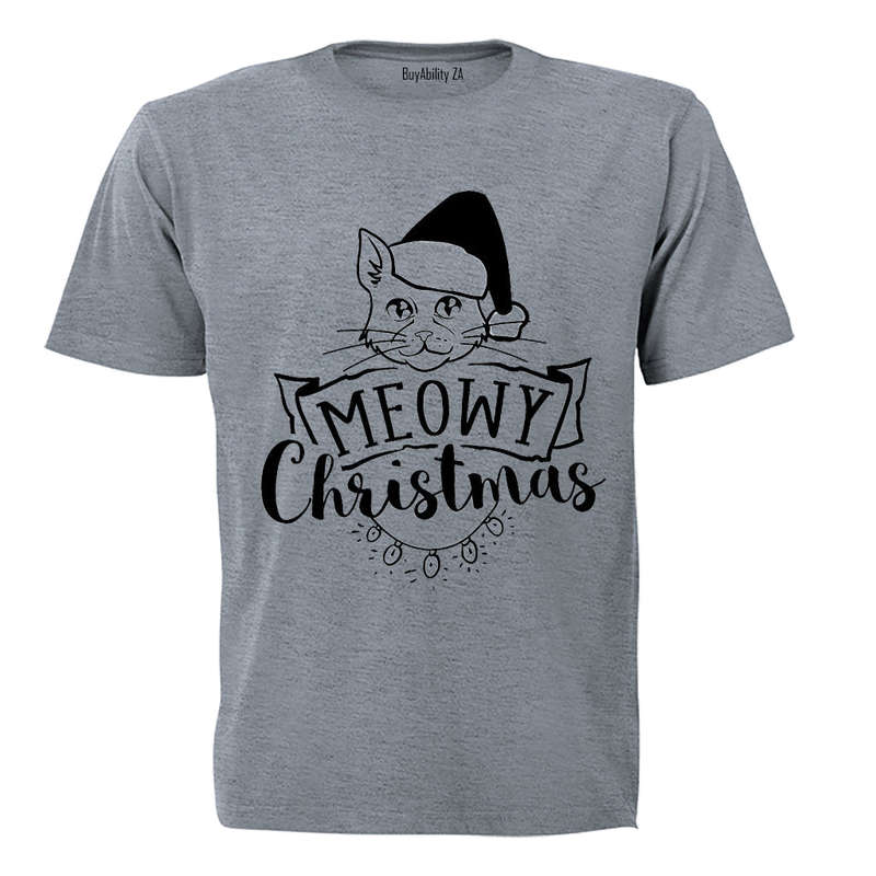 Meowy Christmas Cat - Kids T-Shirt
