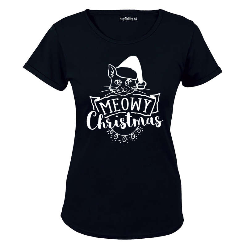 Meowy Christmas Cat - Ladies - T-Shirt