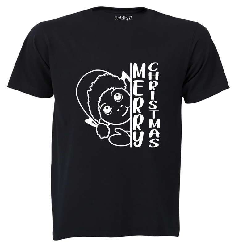 Merry Christmas - Peeking Elf - Adults - T-Shirt