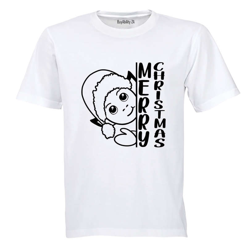 Merry Christmas - Peeking Elf - Kids T-Shirt