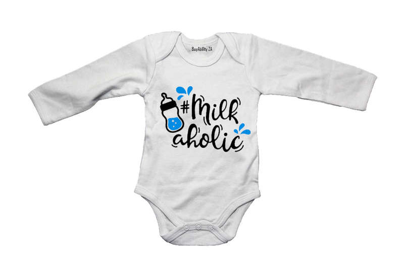 Milk-a-holic - Blue - Baby Grow