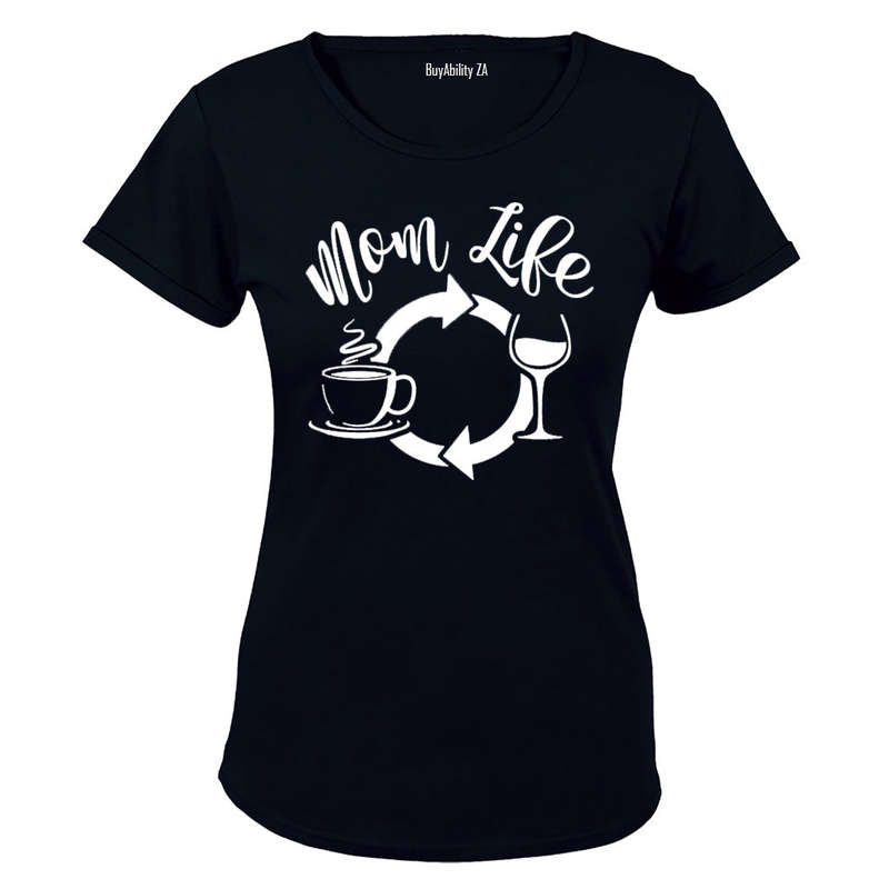 Mom Life - Coffee and Wine - Ladies - T-Shirt