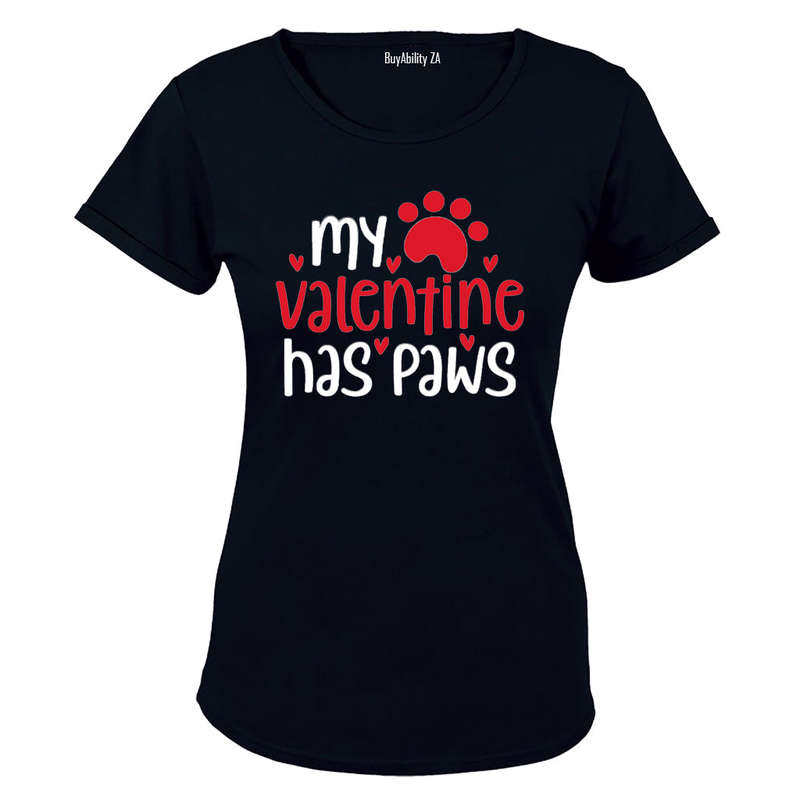 My Valentine Has Paws - Ladies - T-Shirt